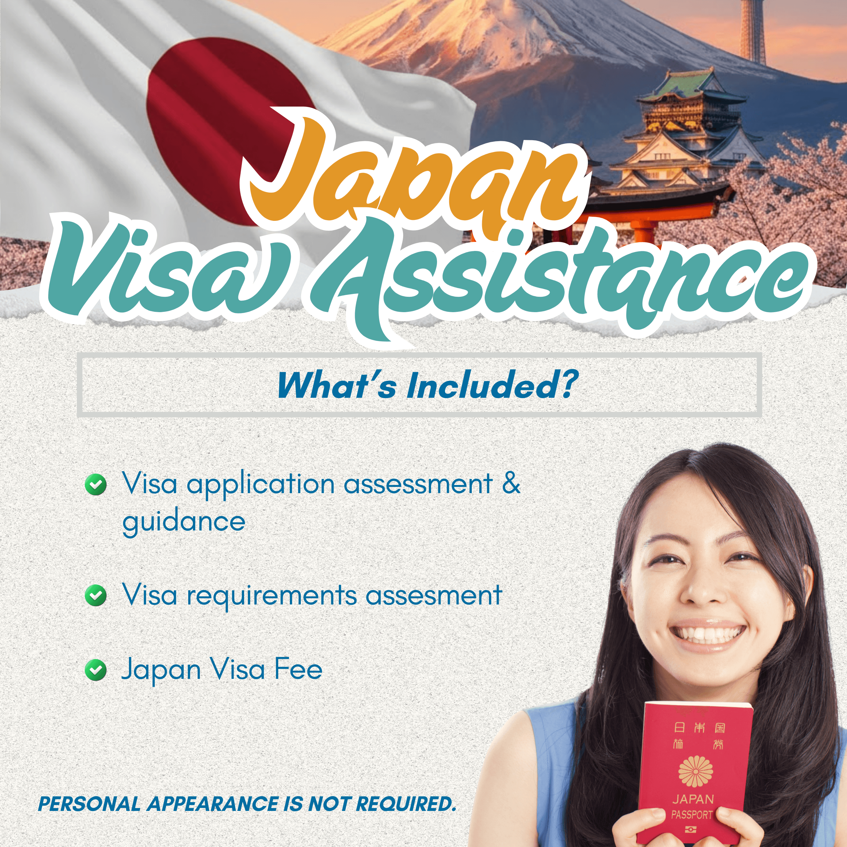 Japan visa assistance card