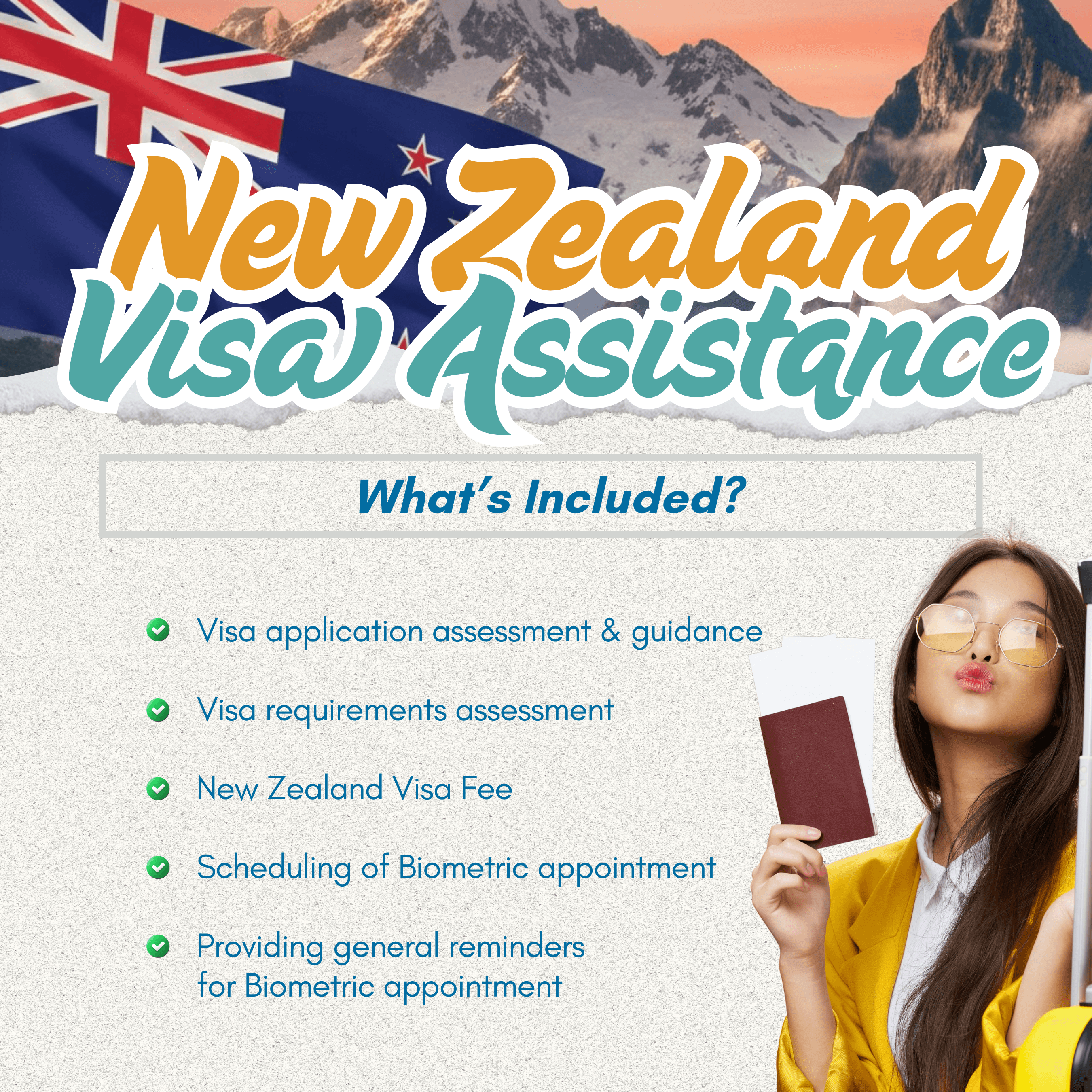New Zealand visa assistance card