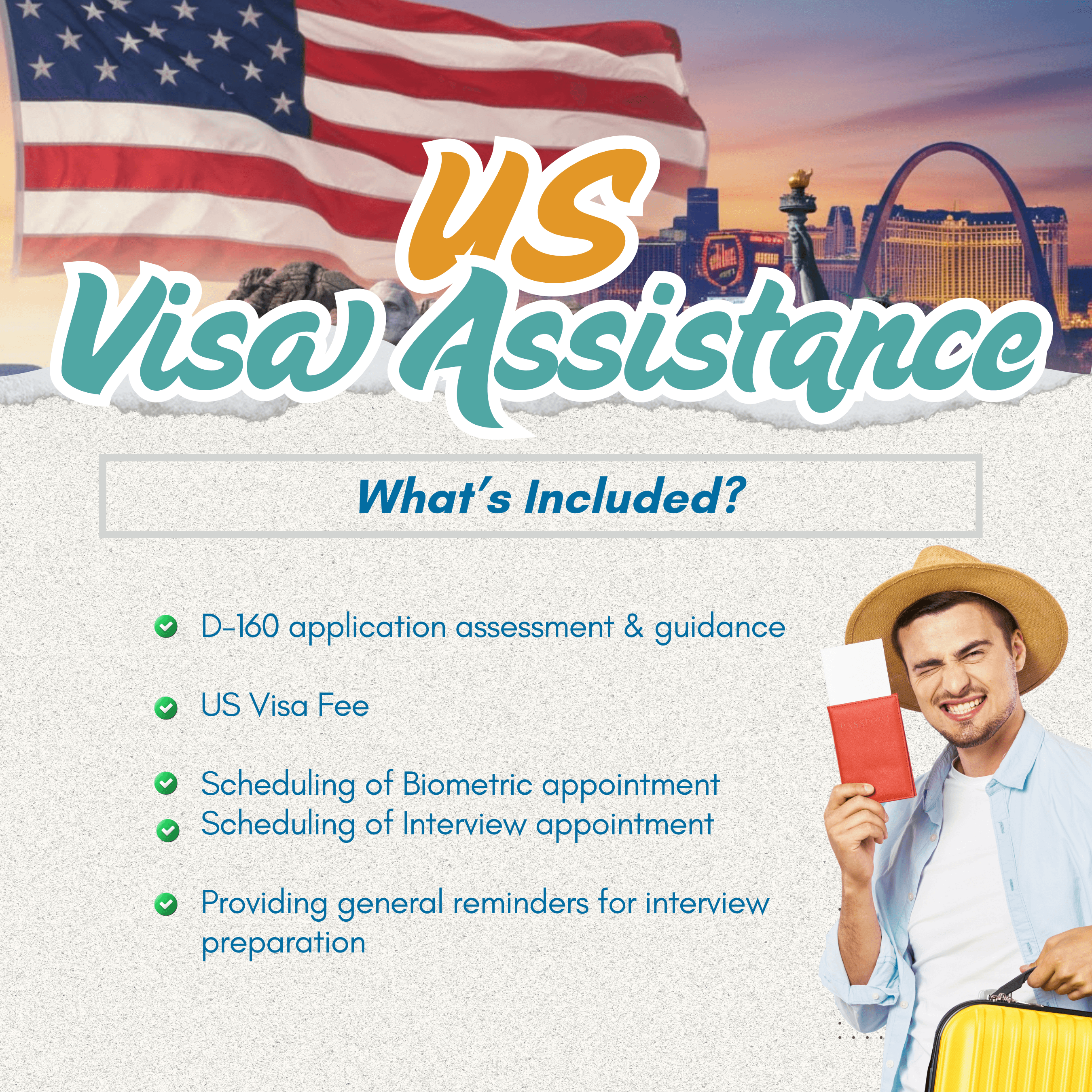 US visa assistance card