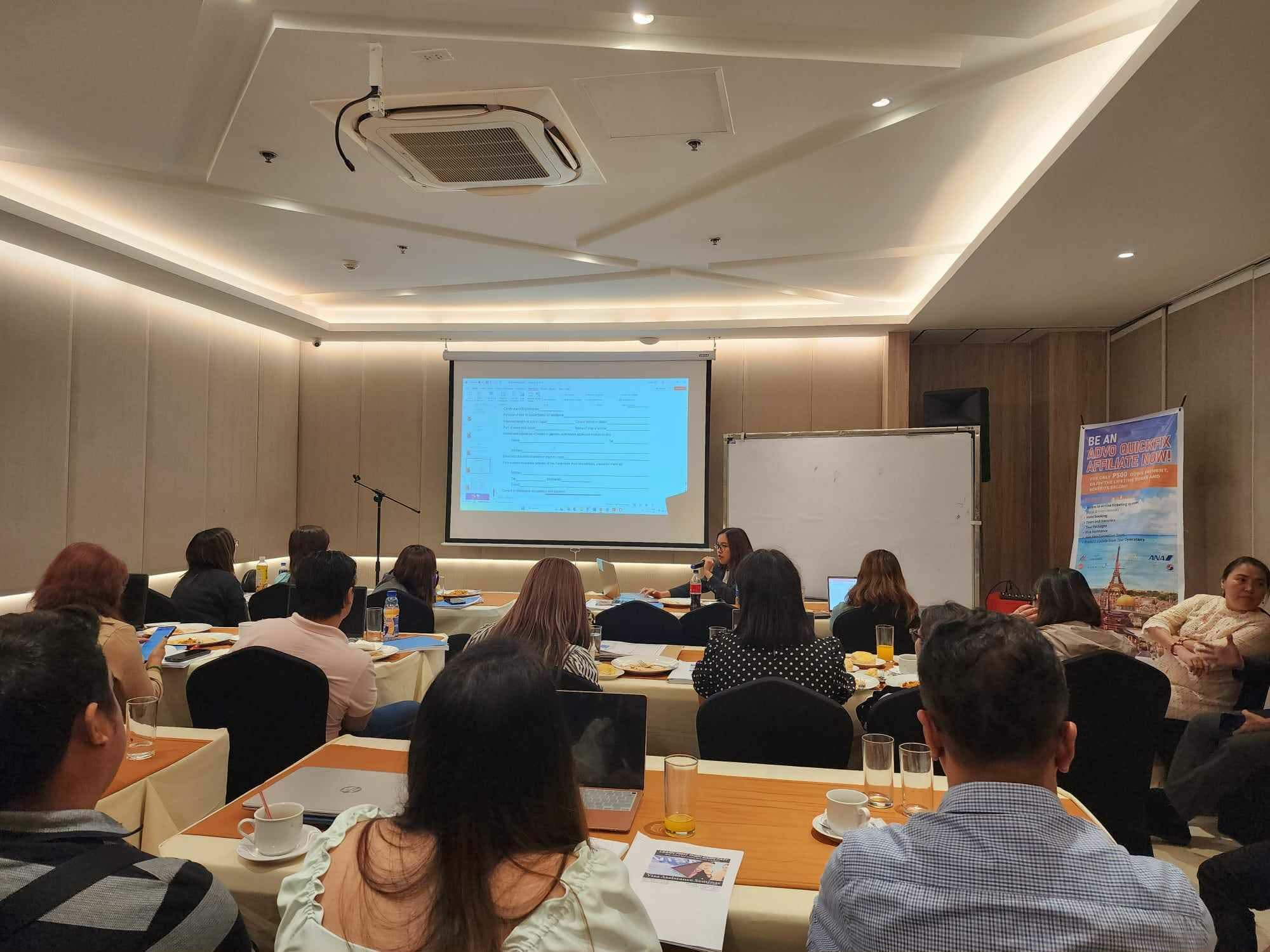 Advocate team in a tourism training and affiliation event